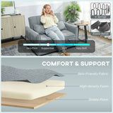 HOMCOM 2 Seater 3-in-1 Sofa Bed with Click-Clack Backrest and 2 Pillows – Convertible Sleeper Sofa, Grey