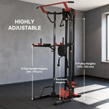 SPORTNOW Power Tower with Lat Pull Down, Pull Up Bar & Dip Station – Adjustable Home Gym Station, 300 kg Capacity