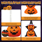 Pop-Up Lighted Halloween Pumpkins 3ft – 2 Pack Collapsible Jack-o-Lanterns, 176 Warm LEDs