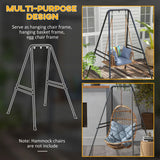 Outsunny Hammock Chair Stand with Heavy-Duty Metal Frame – Hanging Chair, Egg Chair & Porch Swing Stand, Black