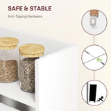 HOMCOM Folding Drop-Leaf Kitchen Table with Storage Shelves – Space-Saving Dining Table, White