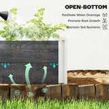 Outsunny Vinyl Raised Garden Bed Kit with Slotting Legs and Open Bottom – Modular 3 x 3 x 1ft Planter, Dark Grey