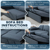 HOMCOM Corner Sofa Bed with Reversible Storage Chaise and USB Charging – L Shaped Sleeper, Blue