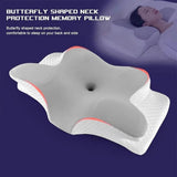 Cervical Memory Foam Neck Pillow with Orthopaedic Support & Zip-Off Cover – Anti-Snore Contour Pillow, Grey