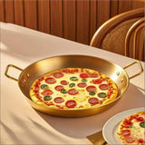 3 Piece Stainless Steel Double-Handle Frying Pan Set, 22cm, 24cm and 26cm – Seafood, Rice and Stir Fry Pans