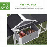 PawHut Large Wooden Chicken Coop with Nesting Box, Two Levels and Five Doors – Outdoor Poultry Hen House