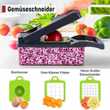 16-in-1 Multifunctional Vegetable Chopper with 8 Blades and 1.5L Container – Mandoline Slicer, Dicer and Peeler