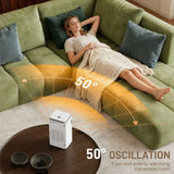 HOMCOM 1500W Ceramic Fan Heater with 3 Modes, 24H Timer, Flame Effect and Oscillation – Bedroom Heater, White