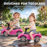 AIYAPLAY Porsche Licensed Toddler Ride On Car with Horn, Headlights & Sounds – Push Car for 18–36 Months, Pink
