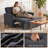 HOMCOM 2 Seater Sofa Bed, 3-in-1 Convertible Pull Out Sleeper with Click-Clack Backrest – Guest Bed, Dark Grey