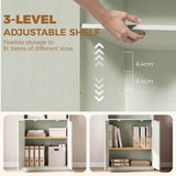 HOMCOM Slim 6-Tier Bookcase with Double-Door Cabinet and Anti-Tip Hardware – Adjustable Shelf, Light Green