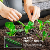 Outsunny Galvanised Steel Raised Garden Bed with Safety Edging, 150 x 62cm – Flowers and Herbs, Black