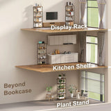 HOMCOM 5-Tier Industrial Bookcase with Metal Frame and Anti-Tipping Straps – Display Shelf, Rustic Brown and Black