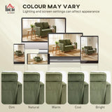 HOMCOM 2 Seater Sofa, 140 cm Corduroy Loveseat with Pocket Springs, Metal Legs and 2 Pillows – Dark Green