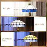 HOMCOM Tiffany-Style Floor Lamp with Handcrafted Stained Glass Shade