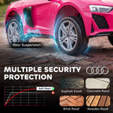 AIYAPLAY Licensed Audi R8 Spyder 12V Kids Electric Car with Remote Control & Dual Motors – Ride On, Pink