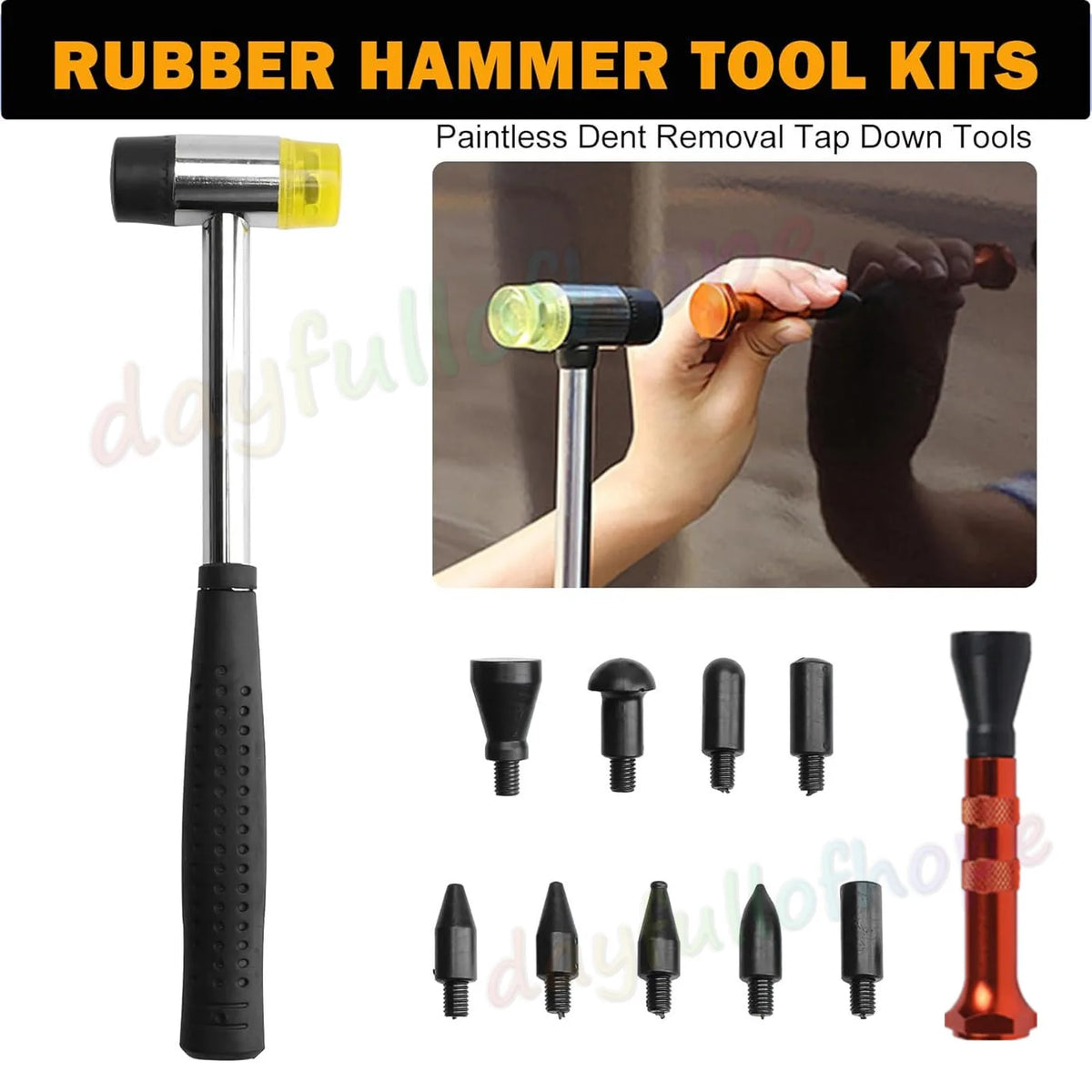 66 Piece Paintless Dent Repair Kit – Car Dent Puller with Glue Gun, Glue Sticks & Hail Tabs
