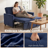 HOMCOM 2 Seater Sofa Bed with 3-in-1 Pull-Out Design and Click-Clack Backrest – Guest Bed, Dark Blue