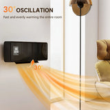 HOMCOM 2000W Wall Mounted Ceramic Electric Heater with Oscillating Fan and Thermostat – Remote Control, Black