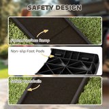 PawHut Foldable Dog Ramp with Frosted Anti-Slip Surface and Guardrails – Portable Car Ramp, 155 x 38.5 x 15.5 cm