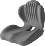2-in-1 Ergonomic Memory Foam Back and Seat Cushion with Lumbar Support – L-Shaped, Non-Slip Base, Grey
