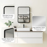 HOMCOM Rectangular Wall Mirror with HD Glass – Black