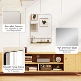 HOMCOM Wall Mirror with Wood Shelf – Black