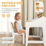 AIYAPLAY Kids Desk and Chair Set with Storage Shelves – Children's Study Table for Ages 3-8, Natural