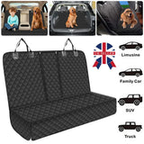 Waterproof Rear Dog Car Seat Cover with Zipped Armrest Access – Back Seat Protector for Cars, Black