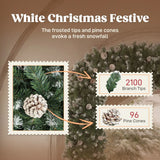 HOMCOM 8.2 ft Snow Frosted Christmas Tree Arch