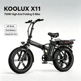 KOOLUX X11 Folding Electric Bike with 750W Motor, Dual 48V Batteries & Fat Tyres – 80–150km Range E-Bike