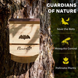 PawHut Bat Boxes, Pack of 3 Wooden Bat Houses with Hanging Hook – Garden Wildlife Roosts, Natural