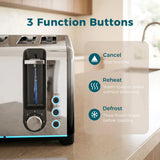 HOMCOM 4 Slice Toaster with 7 Browning Levels, Reheat, Defrost and Cancel Functions, Black