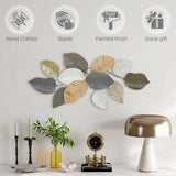 HOMCOM Leaf Design Metal Wall Art