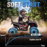 AIYAPLAY 24V 2 Seater Electric Quad Bike for Kids with Soft Start, LED Lights and Music – Ages 3–8, Black