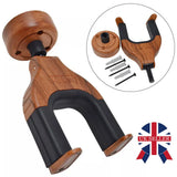 Wall-Mounted Guitar Hanger with Auto-Lock Hook and Solid Wood Base – Guitar Storage and Display Stand