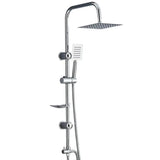 Modern Twin Head Shower Kit with Square Fixed Head, Riser Rail and Bath Mixer Tap – Chrome Complete Shower Unit