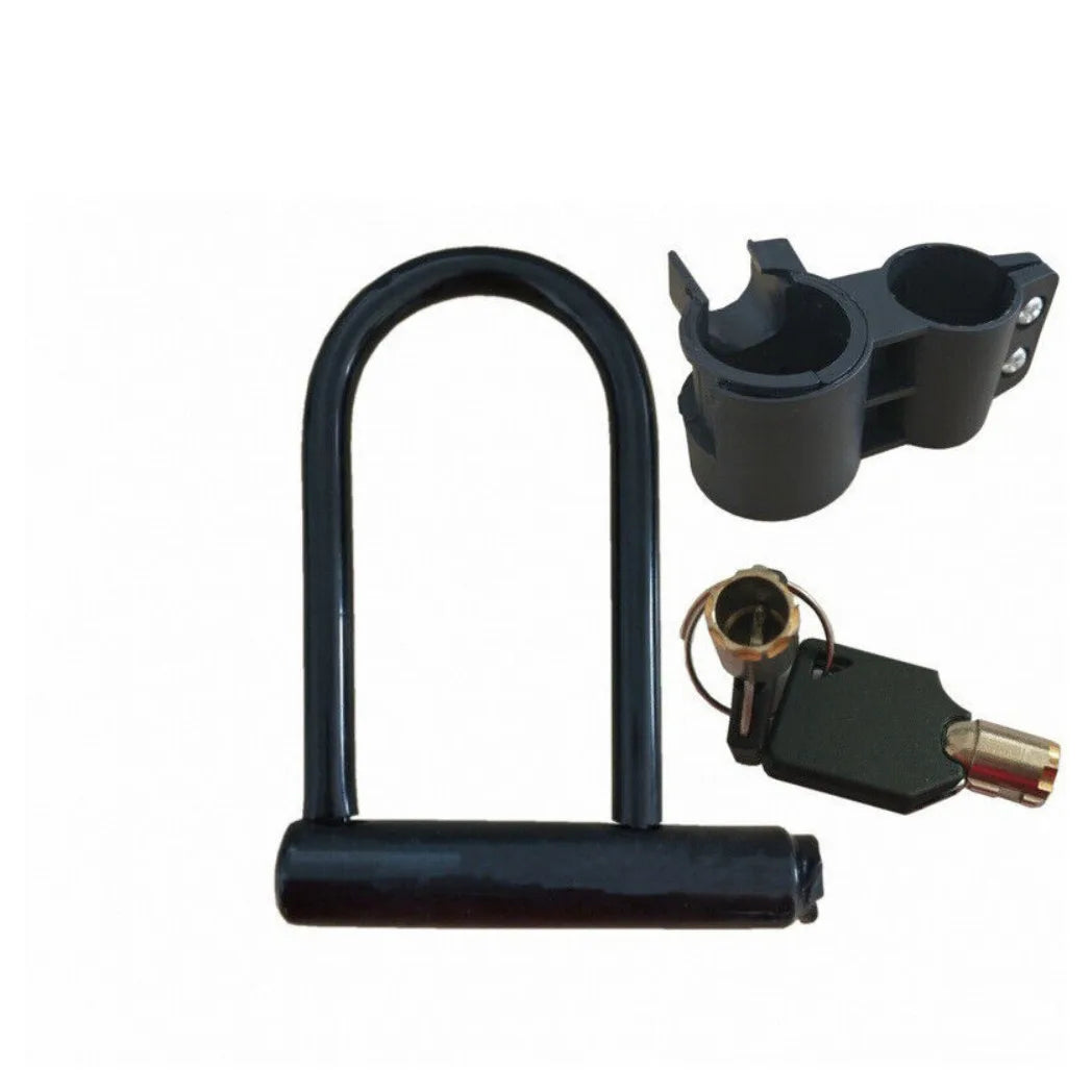 Heavy Duty U-Shaped Bike Lock with 2 Keys & Mounting Bracket – Zinc Alloy Anti-Theft Lock for Bicycles & Scooters