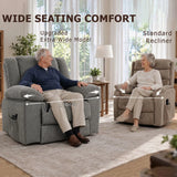 HOMCOM Oversized Riser Recliner Chair with Massage and Heat, Power Lift, Wide Seat and Back, Grey