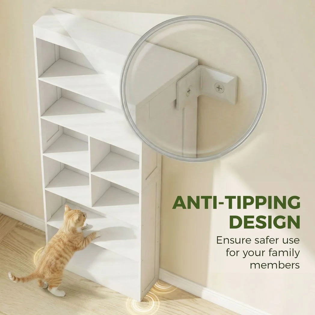 HOMCOM 6-Tier Bookcase with Open Shelves and Cubes, 180 cm Tall Display Shelf with Anti-Tipping Design, White