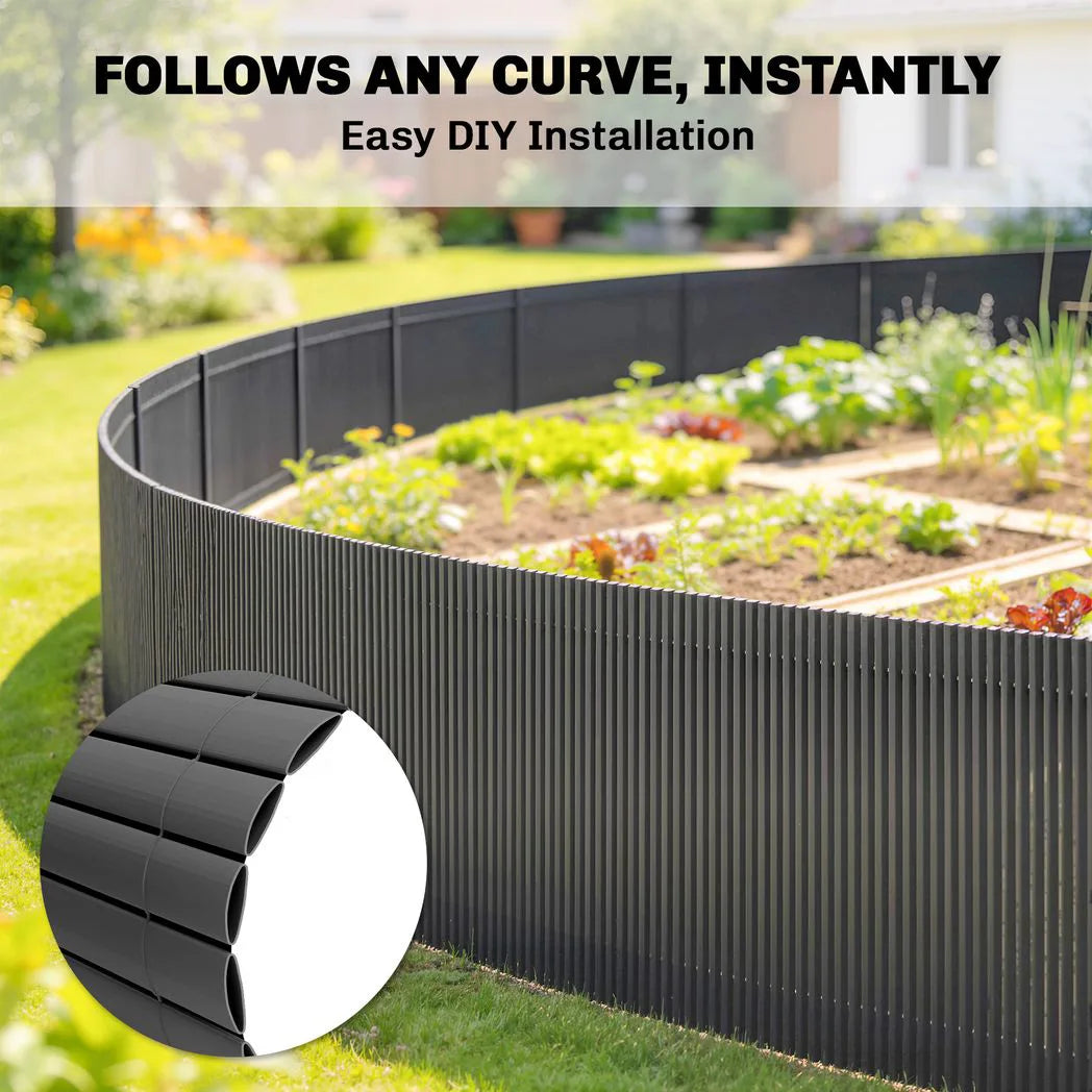 Outsunny Garden Privacy Screen Fence, 2 Pack – 1m x 5m Waterproof Windbreak, Dark Grey