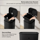 HOMCOM 30L Compact Kitchen Pedal Bin with Soft-Close and Stay-Open Lid – Removable Bucket, Black