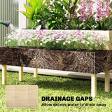 Outsunny 2-Tier Raised Garden Bed with Trellis for Climbing Plants – Stepped Wooden Planter, 108 x 62 x 120cm
