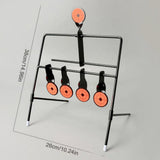 5 Self-Resetting Spinning Metal Swing Targets for Air Rifle Shooting – Practice Target Set with 10 Stickers