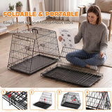 PawHut 30" Collapsible Car Dog Crate with Slanted Design, Tray & Handle, 76 x 48 x 53 cm – Small Dog Travel Cage
