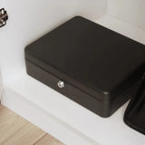 12 Inch Steel Security Cash Box with Key Lock and Wall Fixing Kit – Document and Valuables Safe, Black