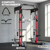 SPORTNOW Power Cage with Dual Cable Pulley System, Pull-Up Bar, Dip Station & Landmine – Home Gym Power Rack