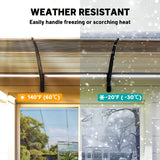 Outsunny 303 x 96cm Front Door Canopy with Polycarbonate Panels – UV-Resistant Rain Shelter Awning, Brown