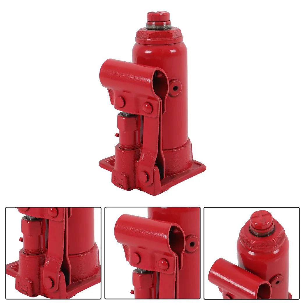 Hydraulic Bottle Jack 2 Tonne with Overload Safety Valve – High Lift for Car, Van, Trailer & Boat, Red