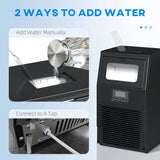 HOMCOM Commercial Ice Maker with 4kg Ice Storage, Up to 30kg Daily – Square Ice Cube Machine, Black